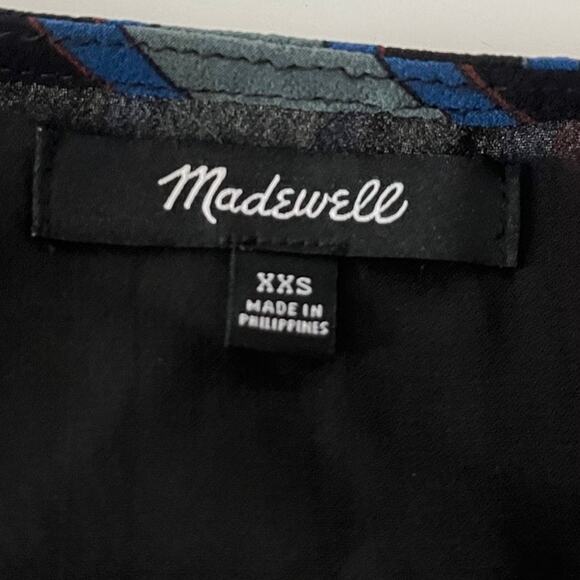 Madewell Sheer-Sleeve Top in Academy Stripe Color Winter Architect Green sz. XXS - Picture 6 of 11